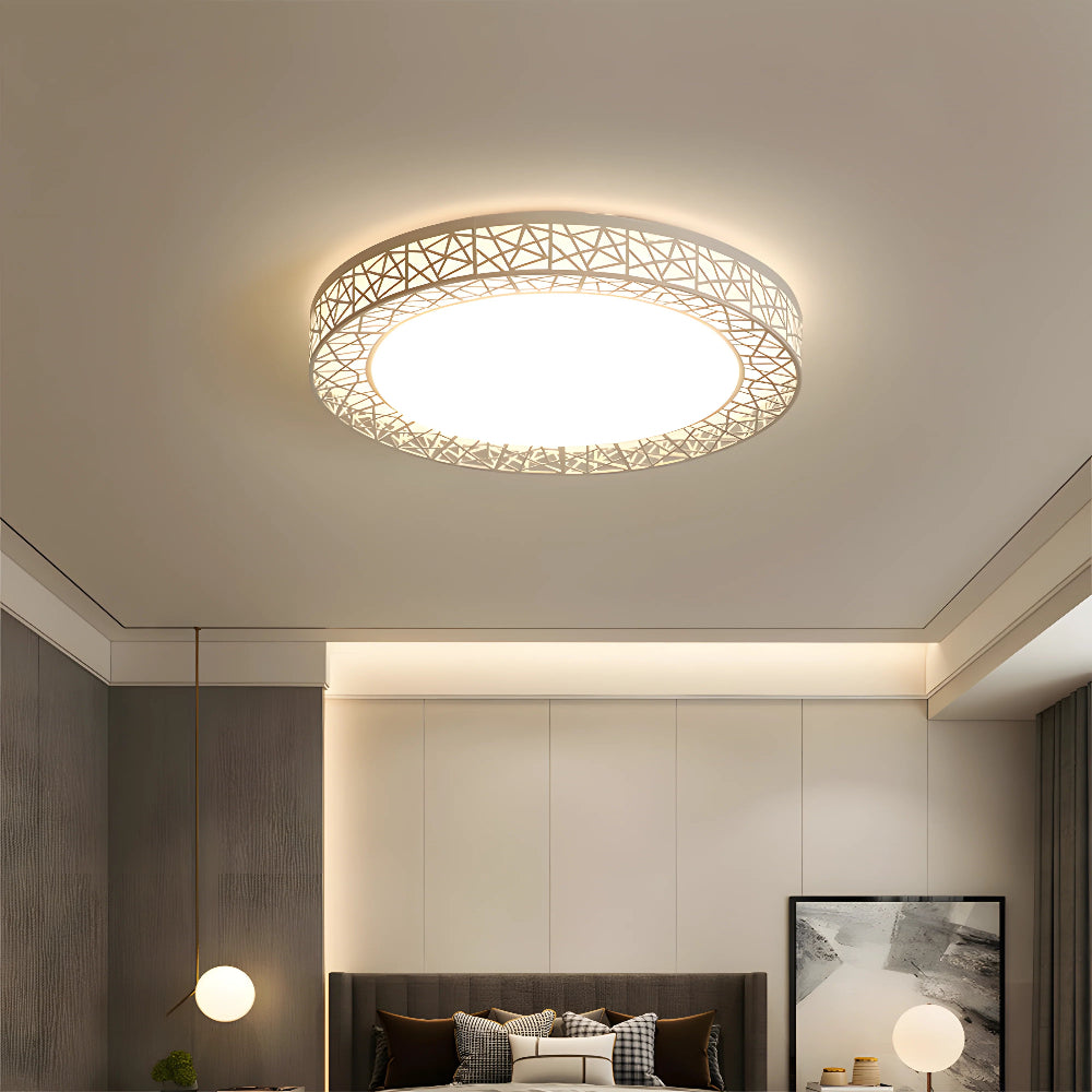 Moderne Rund LED Loftlampe til Hygge og Stil Lamp Tech Butik Hvid Dia 40cm x H 10cm 3 Farveændring