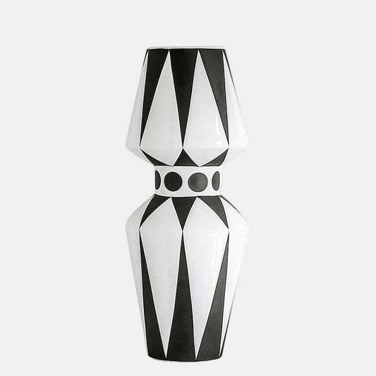Moderne Sort-Hvid Abstrakt Vase i Keramik til Stilfuld Indretning Vaser Tech Butik Abstrakt Vase