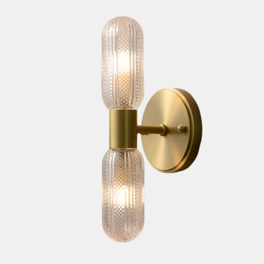 Moderne Væglampe i Guld med Klart Glas Væglamper Tech Butik Naturlig hvid