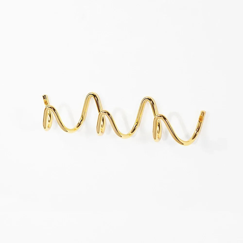 Moderne Væghængt Krogerekke i Smedejern – Stilfuld og Funktionel Organisering Kroge & Krogstænger Tech Butik Guld