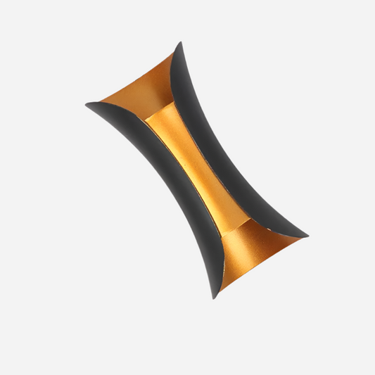 Moderne Vandtæt LED Væglampe til Udendørs og Indendørs Brug Lamp Tech Butik Sort og guld Lille: B6.85cm x H15cm Varm hvid