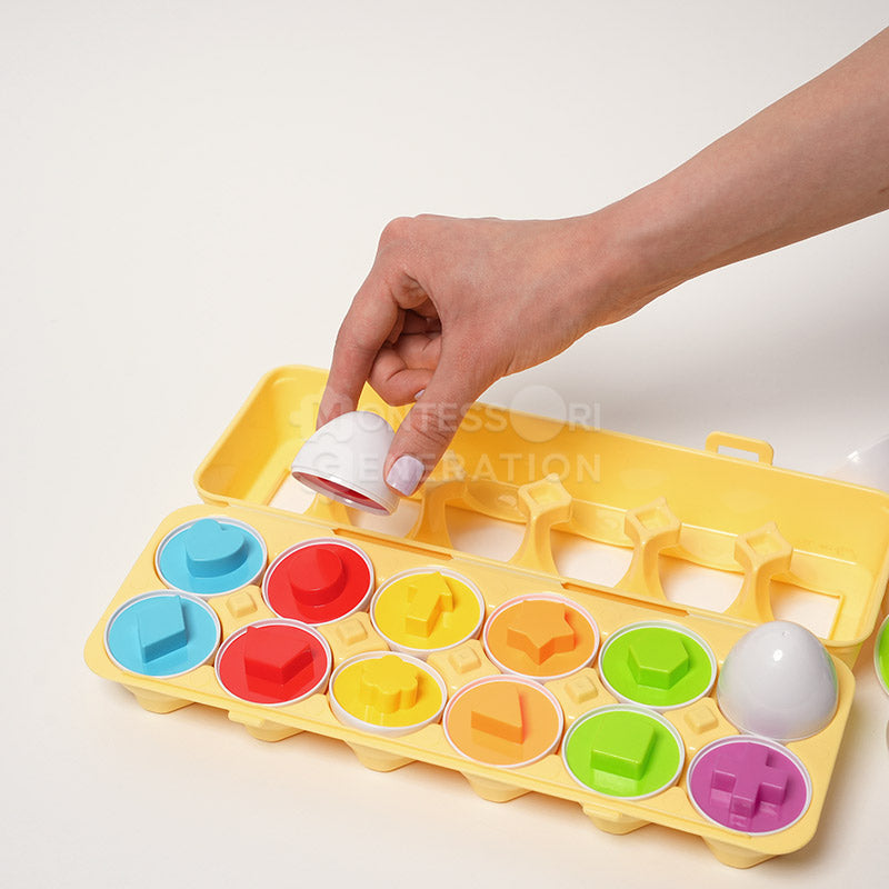 Geometrisk Æglegesæt – Farverig Læring for Børn 12+ Måneder Montessori Legetøj Tech Butik