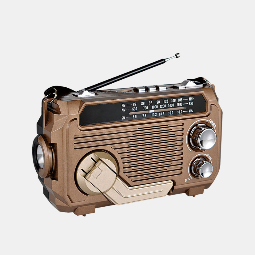 Multifunktionel Solcelledrevet Radio – Din Alt-i-Én Nødhjælpsmakker Radioer Tech Butik Lysebrun 50% rabat & GRATIS forsendelse