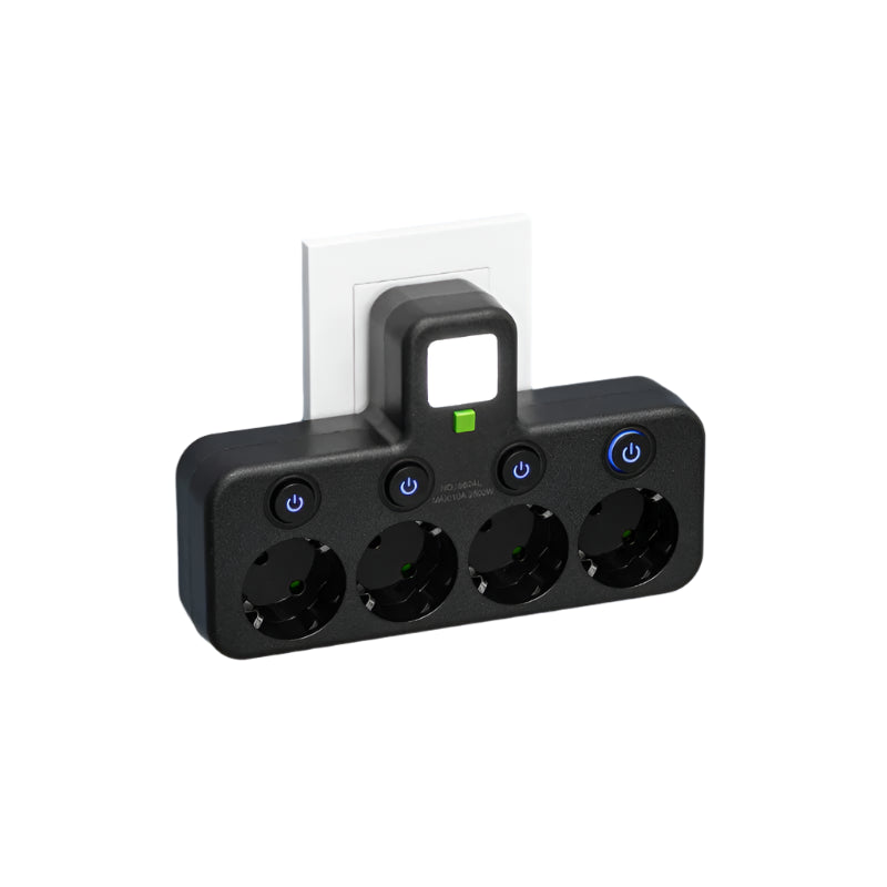 Multifunktionel Stikdåse Med USB Og Type-C Tilslutninger Stikdåse Tech Butik Sort