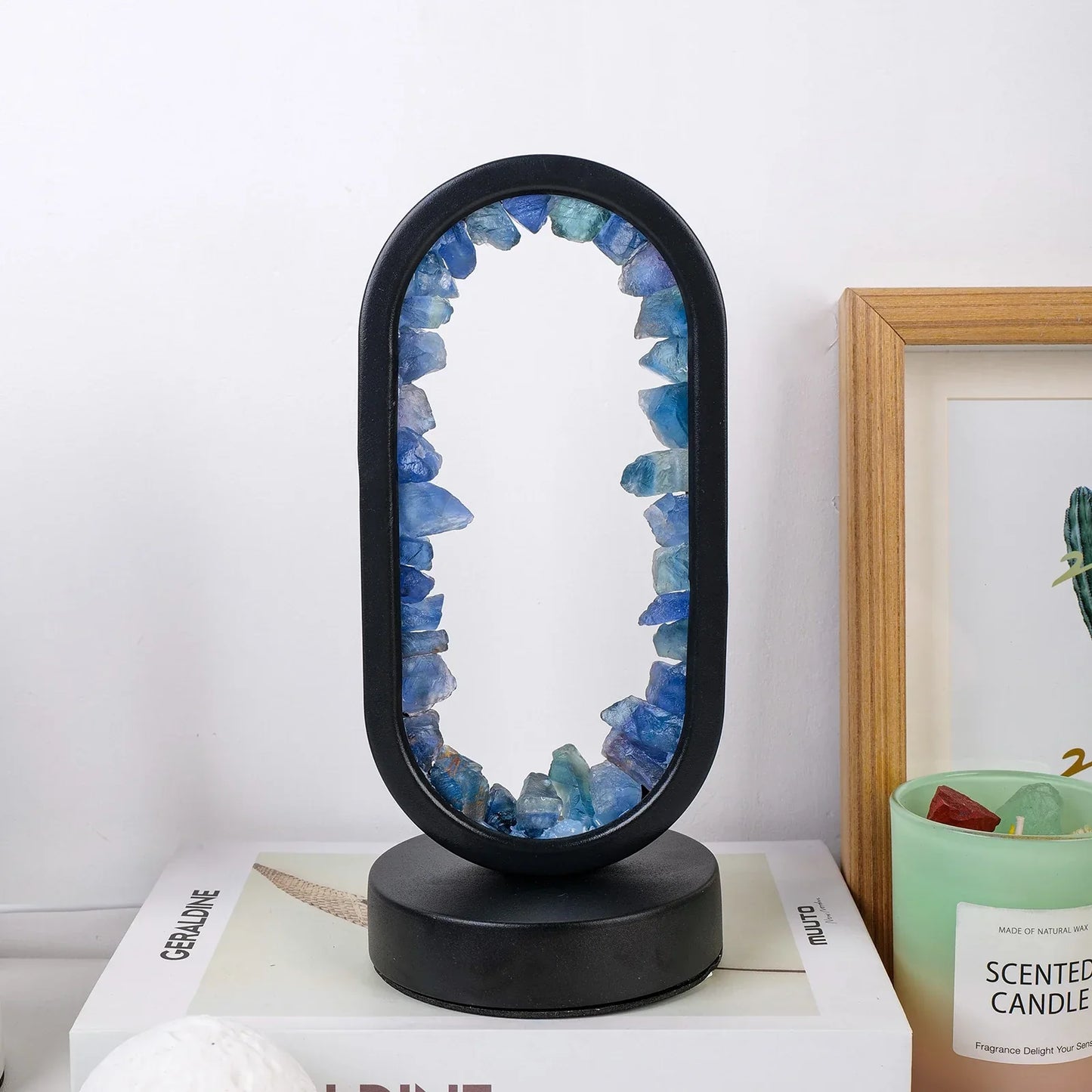 Naturlig Krystallampe med Blødt Stemningslys Bordlamper Tech Butik Celestit sort