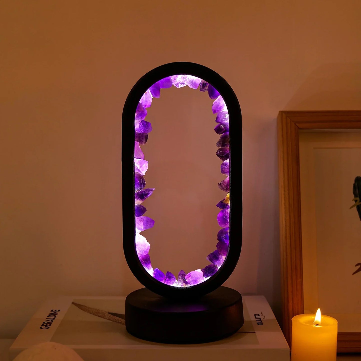 Naturlig Krystallampe med Blødt Stemningslys Bordlamper Tech Butik