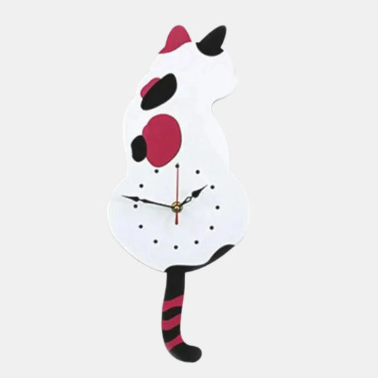 Nordisk Kattevægur med Vippende Hale til Moderne Rum Ure Tech Butik Hvid
