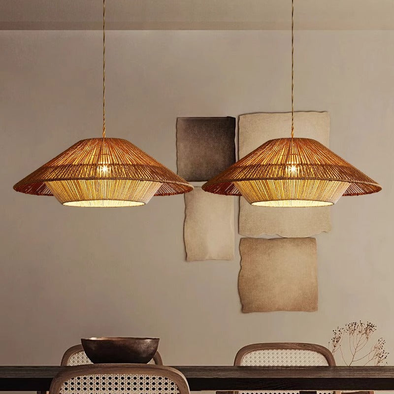 Bambus Flettet Pendelampe – Naturlig Elegance Møder Hyggelig Belysning Lamp Tech Butik