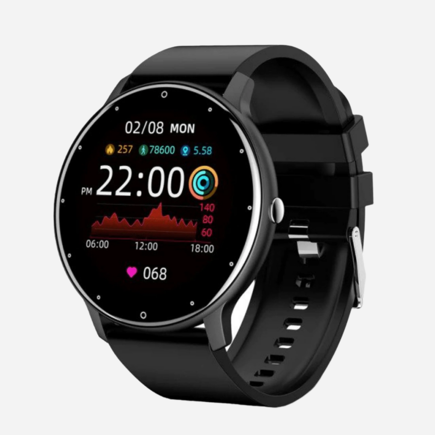 Stilfuld fitness-tracker Smartwatch Ure Tech Butik Sort