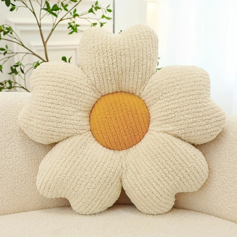 Corduroy Bloom Lounge Pude – Blød Retrokomfort Puder & Puder Tech Butik Hvid