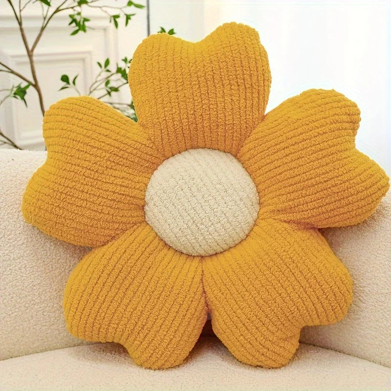 Corduroy Bloom Lounge Pude – Blød Retrokomfort Puder & Puder Tech Butik Gul