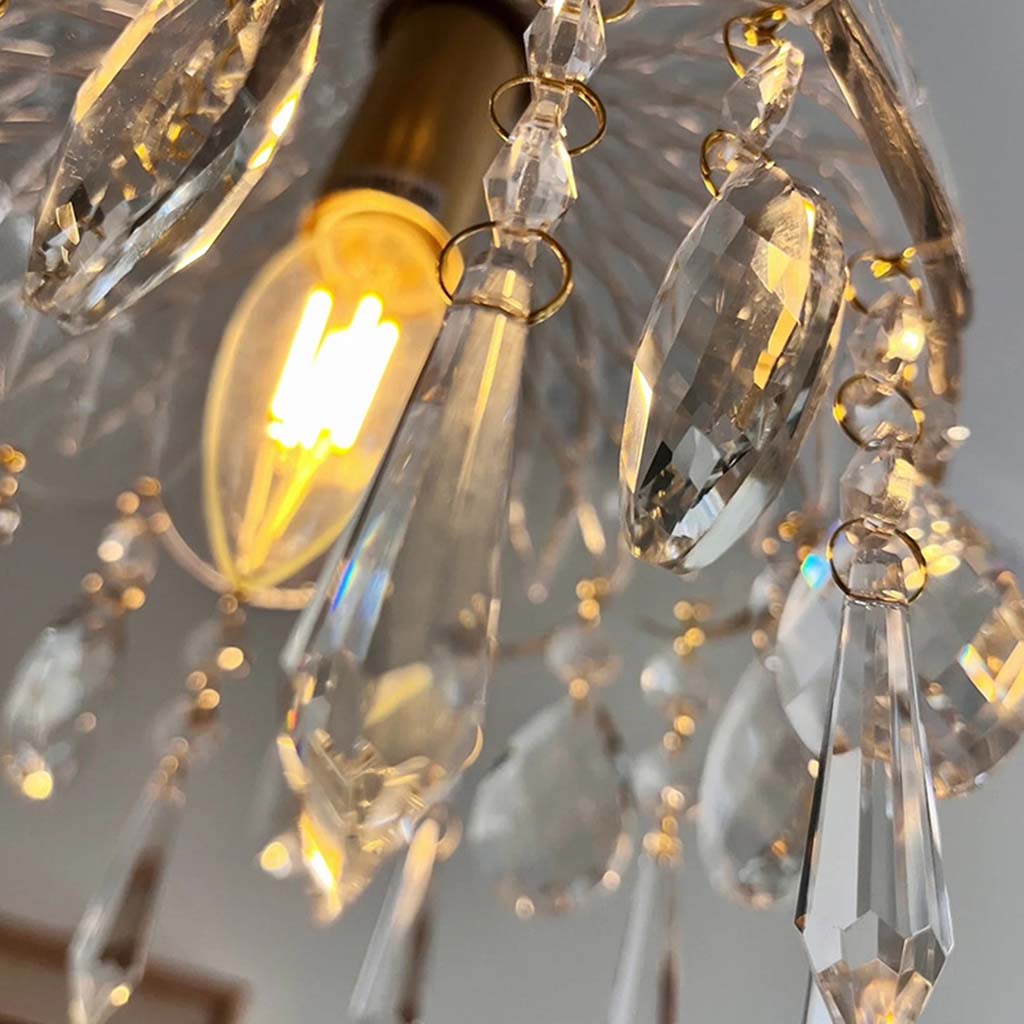 Retro Messing Krystal Glas Pendellampe – Vintage Elegant Belysning til Klassiske Interiører Pendant Lights Tech Butik