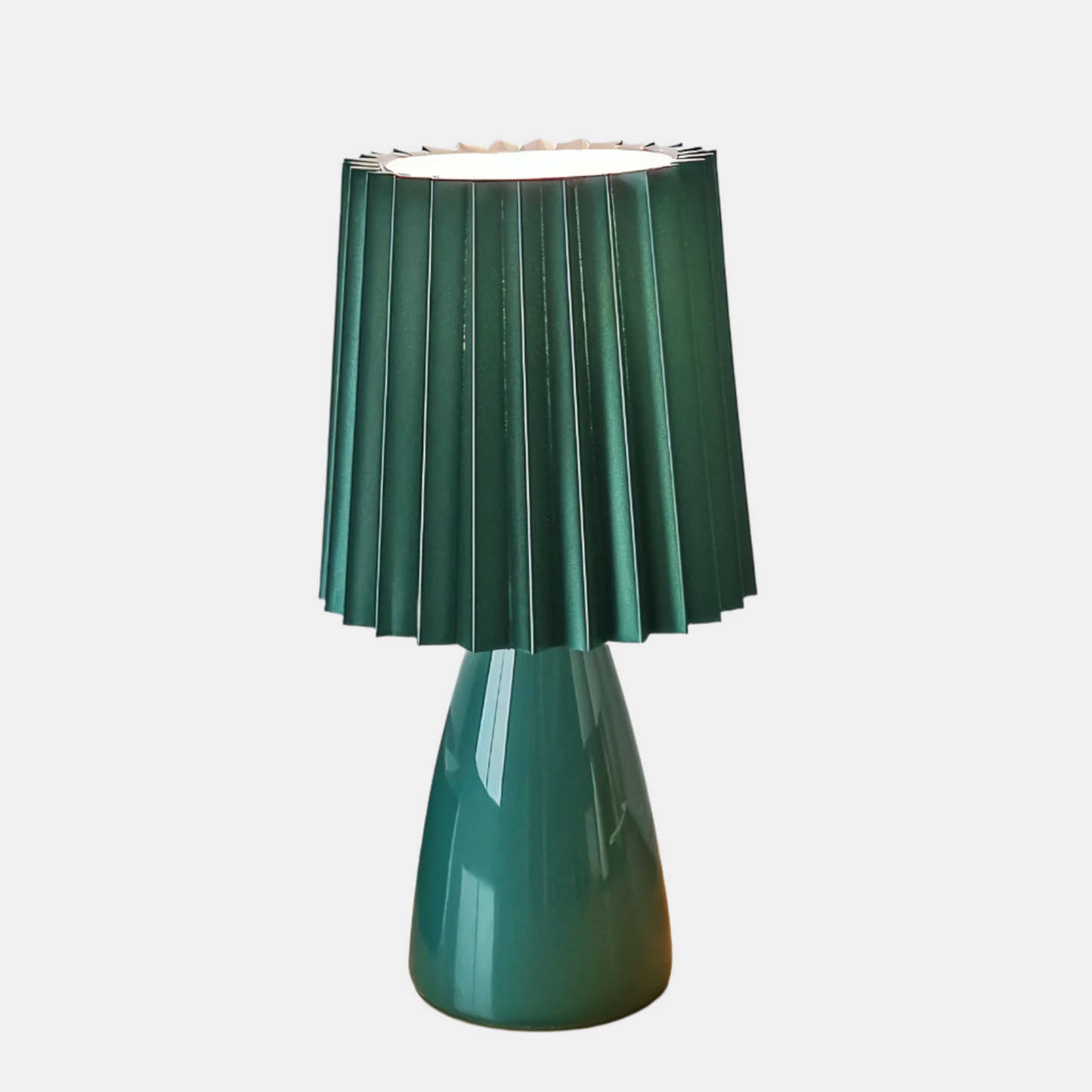Plisseret LED-bordlampe til stilfuld hjemmebelysning Bordlamper Tech Butik Skovgrøn Genopladelig via USB