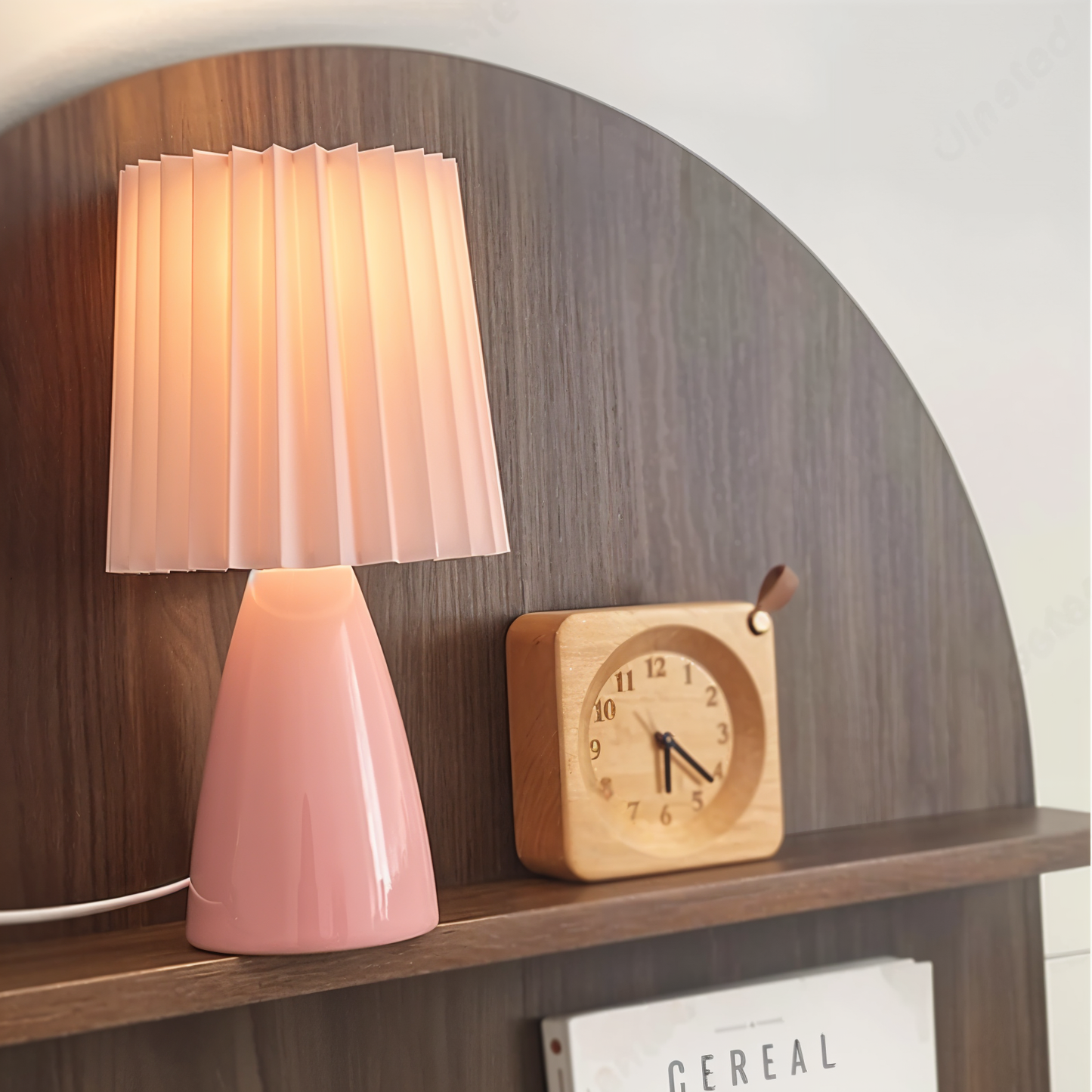 Plisseret LED-bordlampe til stilfuld hjemmebelysning Bordlamper Tech Butik Lyserød Genopladelig via USB
