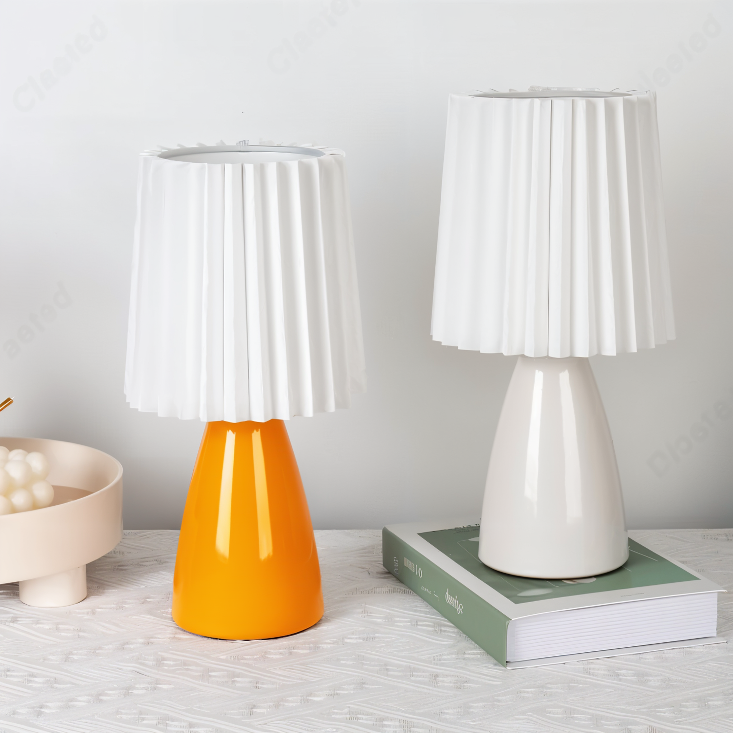 Plisseret LED-bordlampe til stilfuld hjemmebelysning Bordlamper Tech Butik