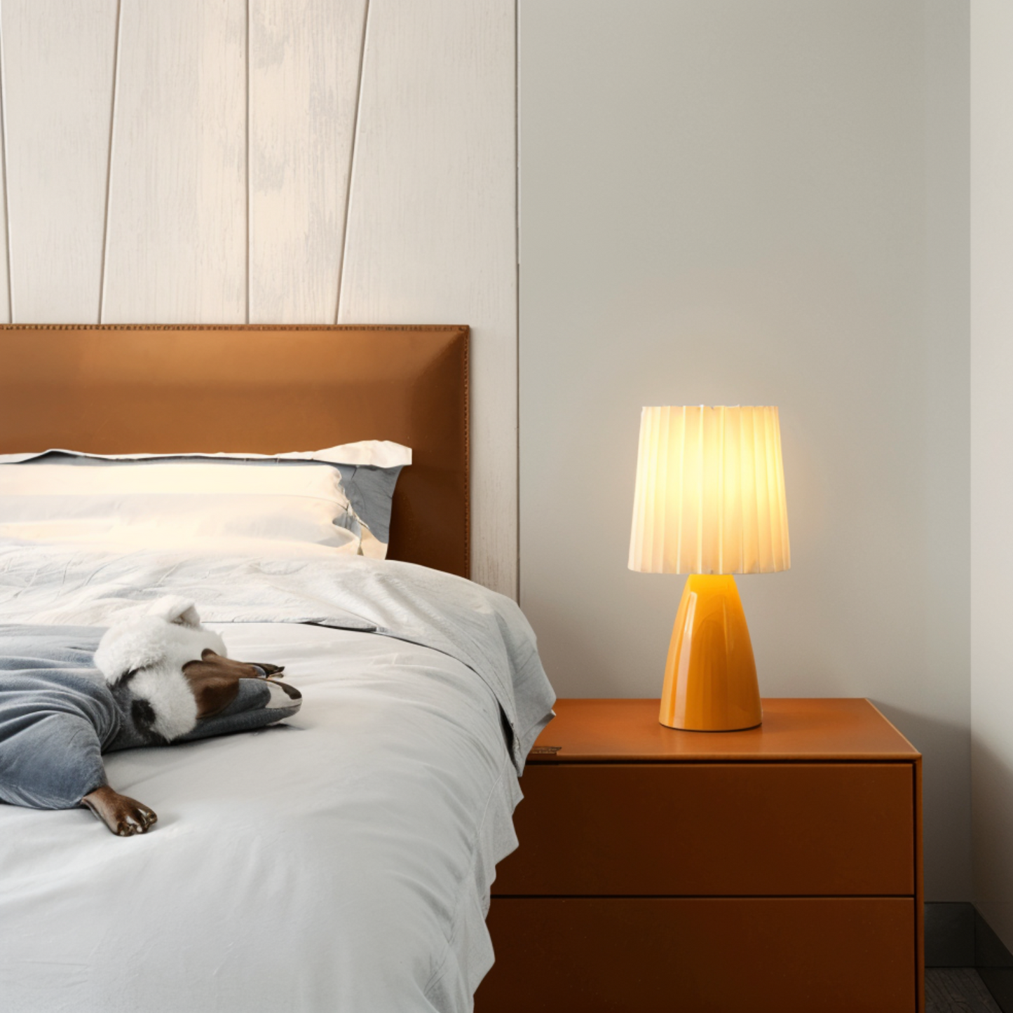 Plisseret LED-bordlampe til stilfuld hjemmebelysning Bordlamper Tech Butik
