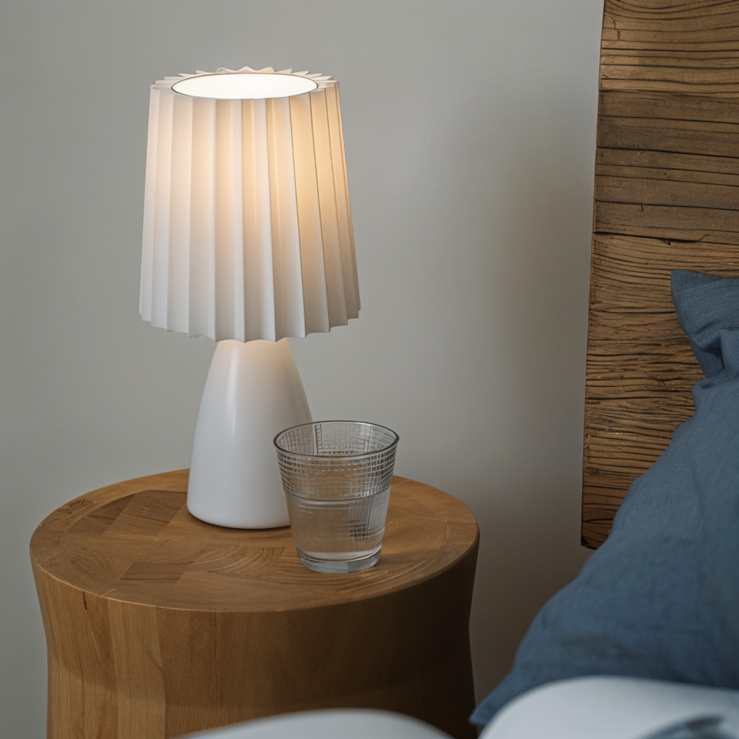 Plisseret LED-bordlampe til stilfuld hjemmebelysning Bordlamper Tech Butik