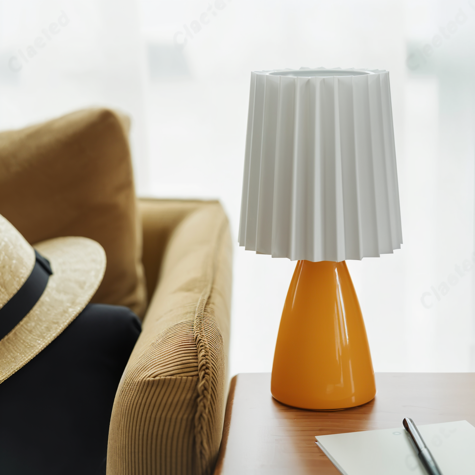 Plisseret Natbordslampe til hyggelig belysning Bordlamper Tech Butik