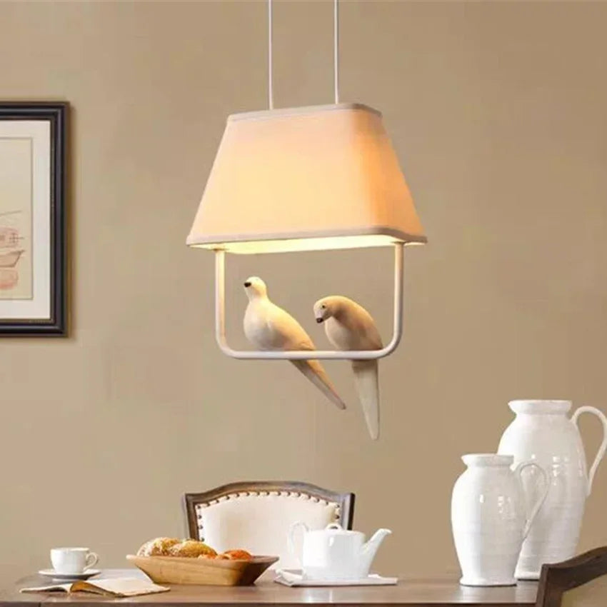 Rattan Pendel Lampe – Skandinavisk Design til Hygge i Hjemmet Belysning Tech Butik 2 Fugle Varm Hvid