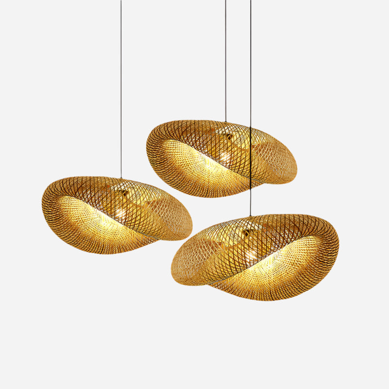 Rattan Vævet Pendellampe til Naturlig Hjemmeindretning Lamp Tech Butik 38cm