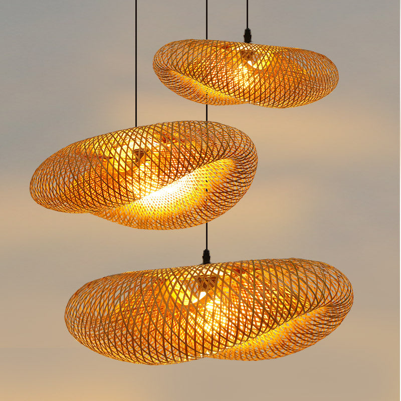 Rattan Vævet Pendellampe til Naturlig Hjemmeindretning Lamp Tech Butik