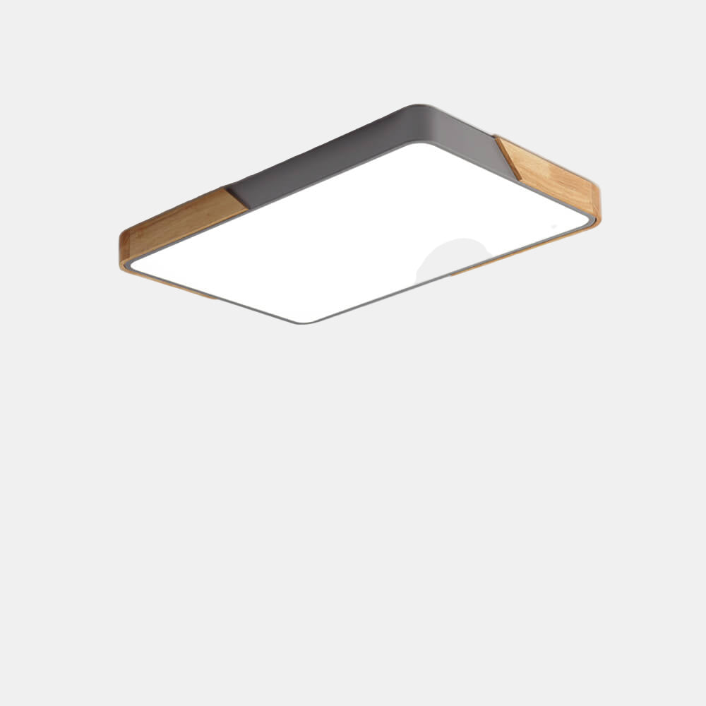 Rektangulær Dæmpbar LED Loftlys til Køkken og Stue – Energibesparende Belysning Flush Mount Lys Tech Butik Rektangel med Fjernbetjening Grå