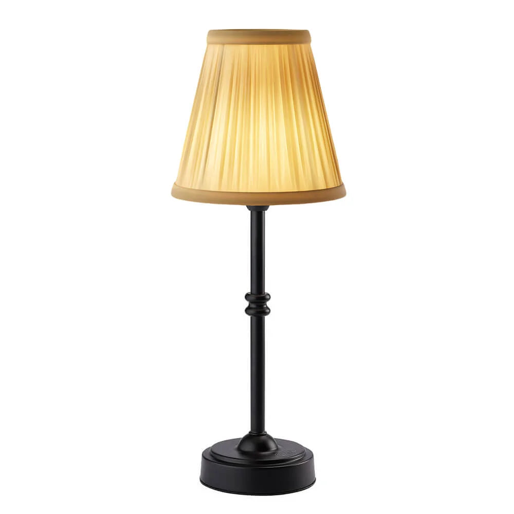 Retro Trådløs Bordlampe med Justerbar Lysstyrke Bærbar LED Belysning til Indendørs & Udendørs Brug Bordlamper Tech Butik Sort Silke