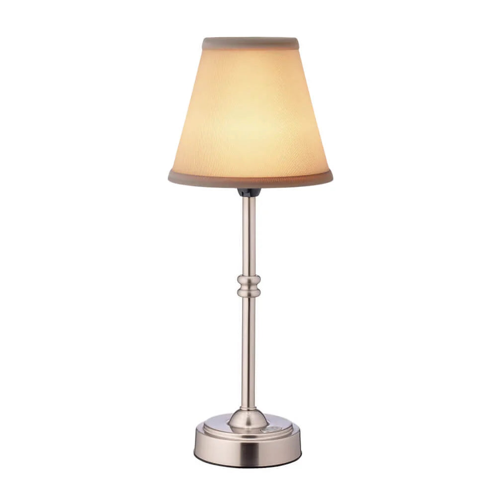 Retro Trådløs Bordlampe med Justerbar Lysstyrke Bærbar LED Belysning til Indendørs & Udendørs Brug Bordlamper Tech Butik Sølv Bomuld