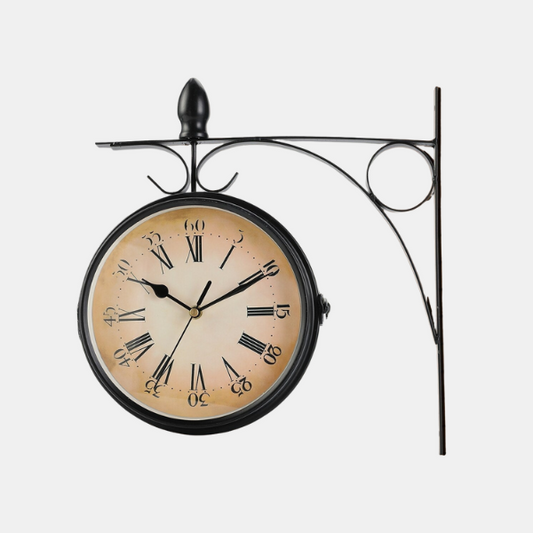 Retro Dobbeltsidet Vægur Vintage Stil til Hjem og Kontor Vægure Tech Butik