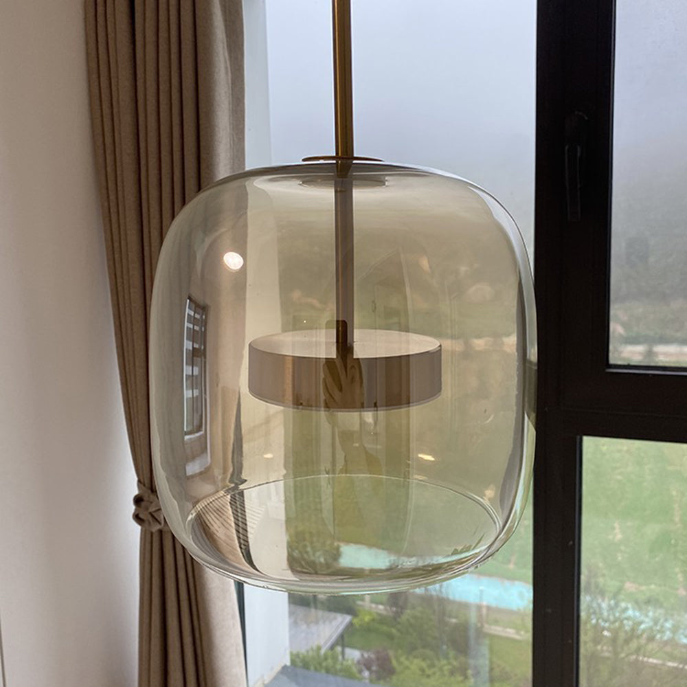 Retro LED Hanglampe i Guldmetal og Glas Hængelampe Tech Butik