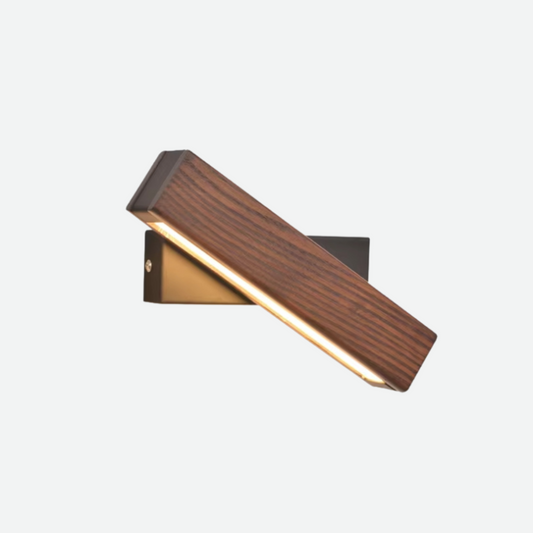 Roterbar LED væglampe i træ til stilfuld hjemmebelysning Væglamper Tech Butik Mørkt træ Lille - 21 x 5 cm