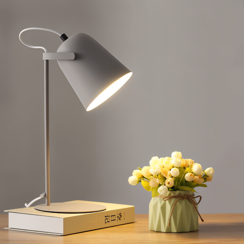 Moderne Drejelig Bordlampe – Øjenvenlig Belysning Bordlamper Tech Butik Grå