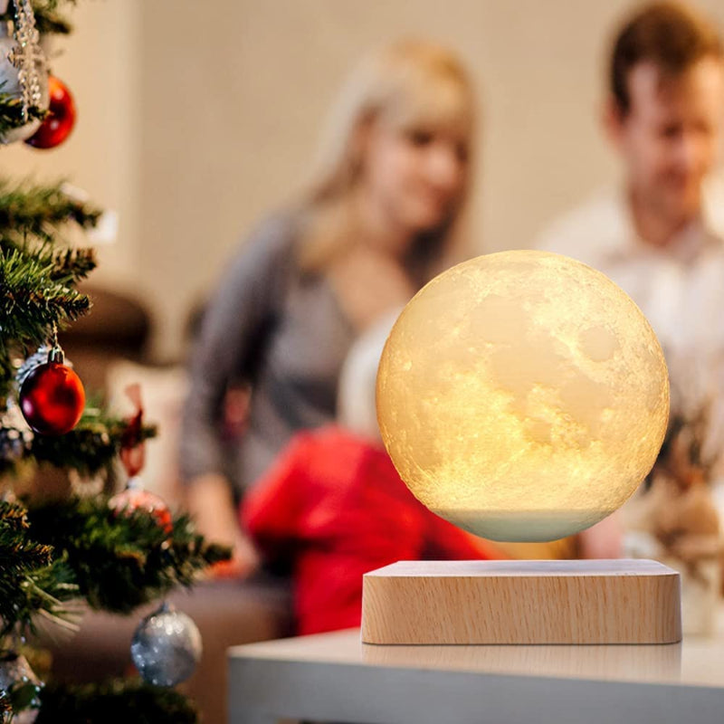 Roterende Magnetisk Levitations Månelampe med 3D Glød Bordlampe Tech Butik