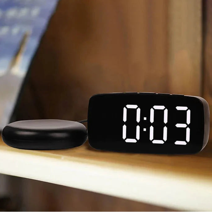 Vibrerende Vækkeur med Sengeryster og Dobbelt Vækkesystem Vibrating Alarm Clock Tech Butik