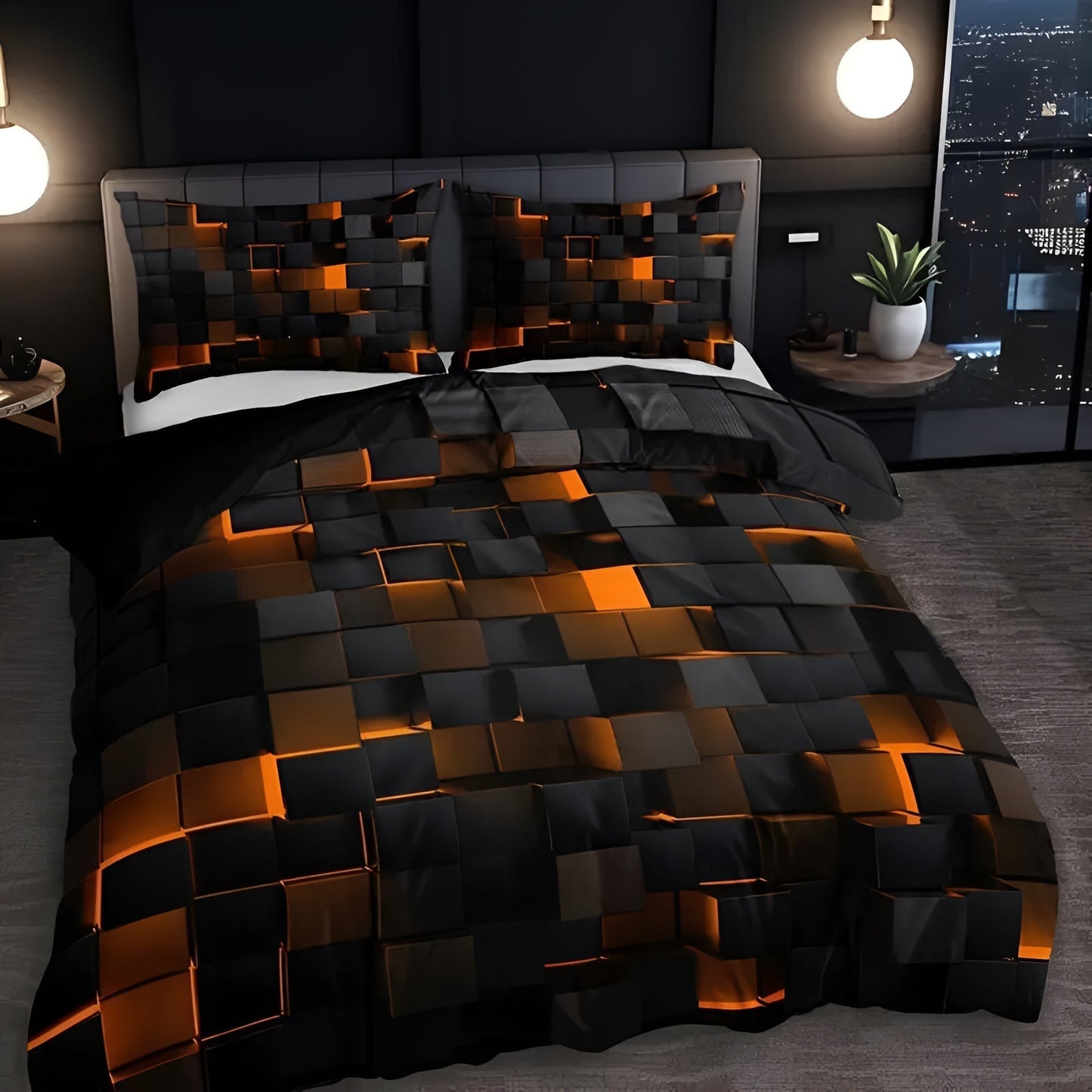Alt-i-én Sengetøjssæt – Blødhed og Stil til Dit Soveværelse Sengetøj Tech Butik Orange Enkelt: 180 x 210 cm