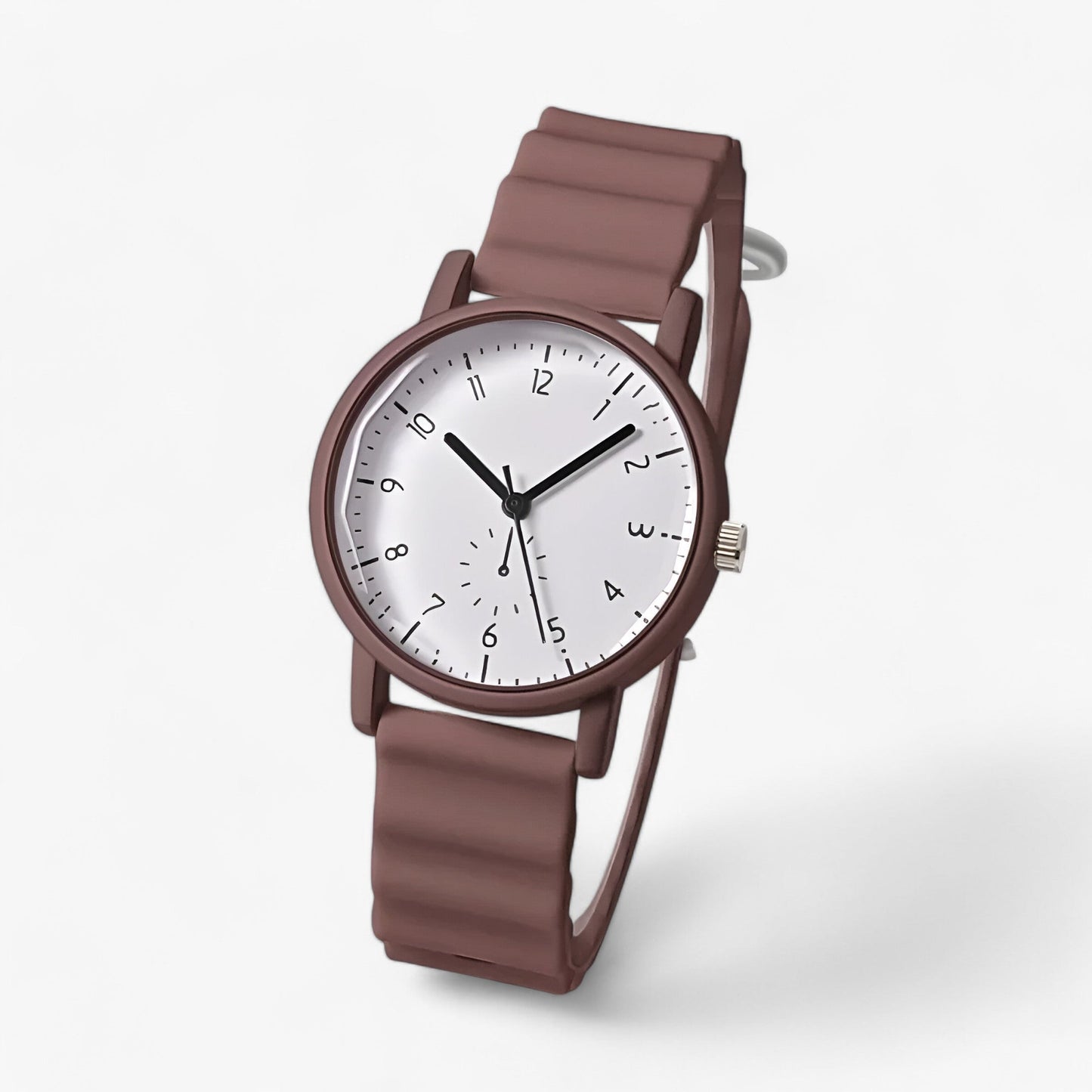 Farverigt Quartz Ur – Stilfuld Silikonerem til Hverdags-elegance Tech Butik Brun