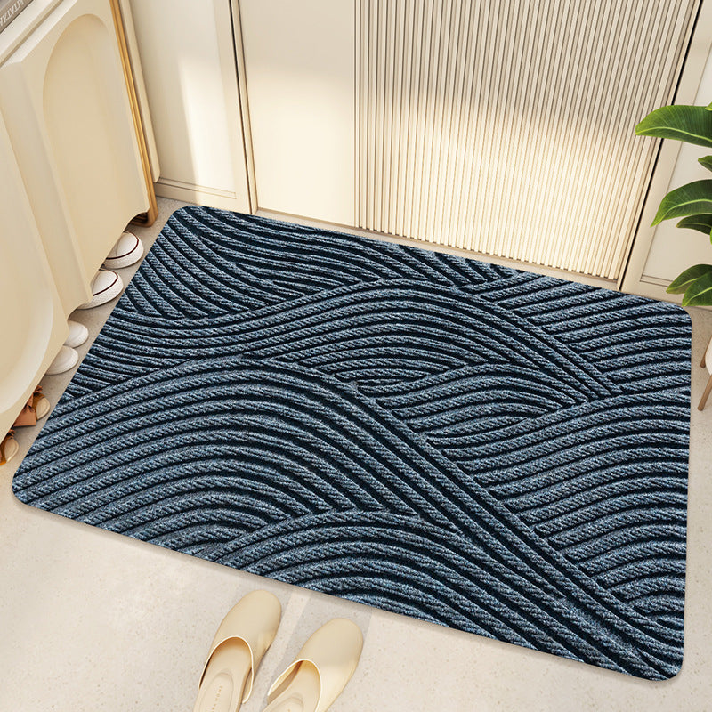 Slidstærk Geometrisk Dørmatte til Indendørs og Udendørs Brug Dørmåtte Tech Butik Blå 45cm x 75cm