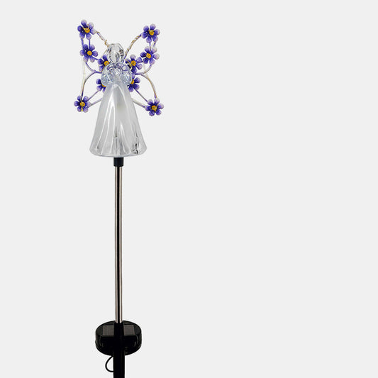 Himmelsk Glød LED Havelampe med Elegant Engel Design Udendørs belysning Tech Butik Lilla