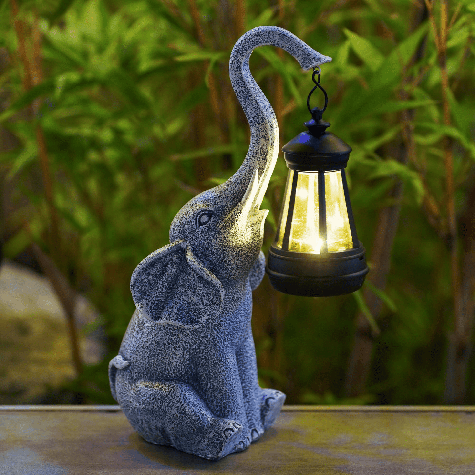 Blidglød Elefant Havelampe til Hyggelig Udendørs Stemning Havelampe Tech Butik