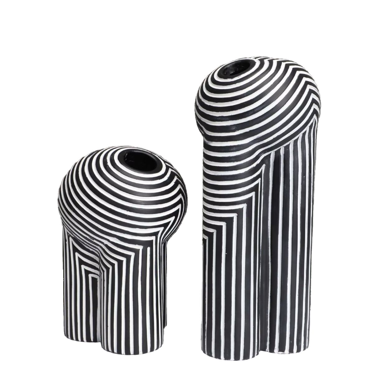 Sort og Hvid Vase-sæt med Striber – Elegant Accent til Moderne Indretning Vaser Tech Butik