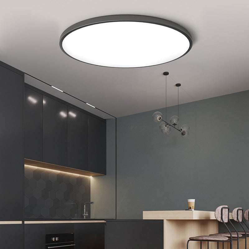 Stilfulde runde LED-loftlamper til spise- og opholdsrum Loftslamper Tech Butik Sort Dagslys D 24CM