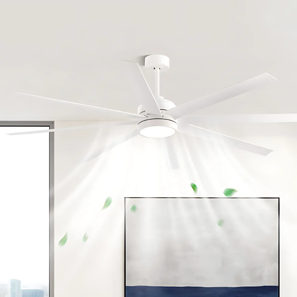 Elegant Stor Støjsvag Loftventilator med LED Belysning Loftventilatorlampe Tech Butik