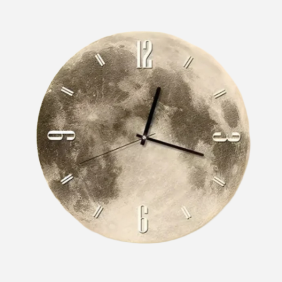 Stort dekorativt Moon Design vægur Ure Tech Butik A