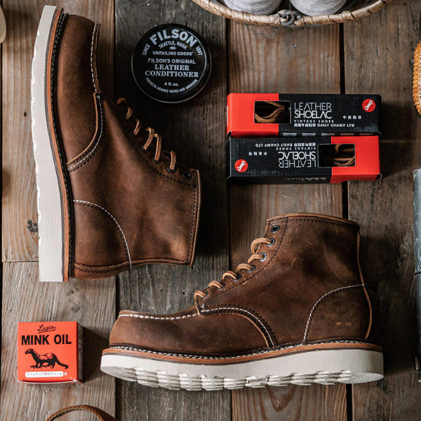 Robuste Herre Moccasin Toe Arbejdsstøvler – Førsteklasses Full Grain Læder Boots Tech Butik