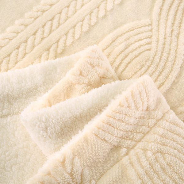 Elegant Dobbelt-sidet Lammeuldstæppe – Perfekt til Stue og Soveværelse Blankets Tech Butik