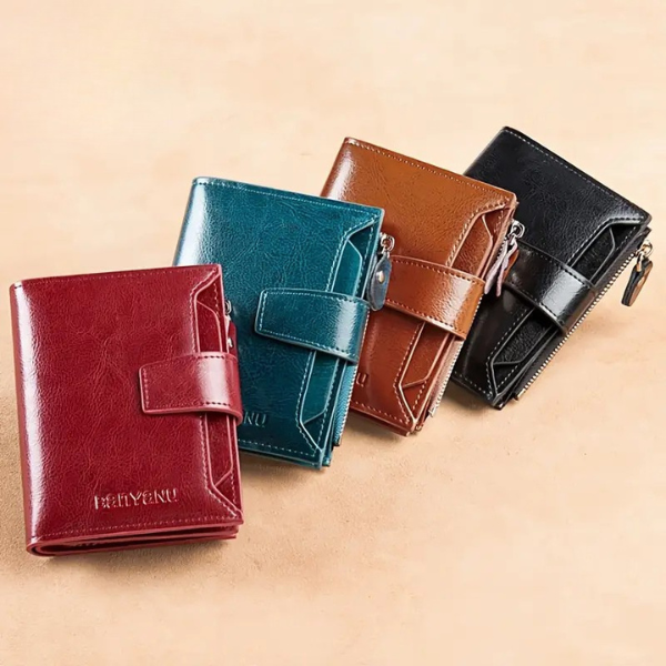 Kvinders Læder RFID-Blokerende Pung – Stilfuld Sikkerhed med Elegant Design Wallets Tech Butik