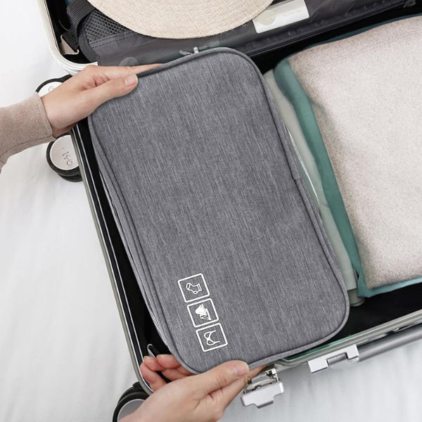 Bærbar Rejseorganisator til Undertøj – Holdbar og Kompakt Pakkeløsning Cosmetic & Toiletry Bags Tech Butik
