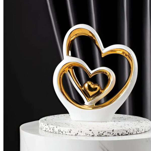 Dobbelt Hjerte Dekorativ Figur – Kærlighedsinspireret Ornament til Bryllupper & Dekoration Home & Decor Tech Butik