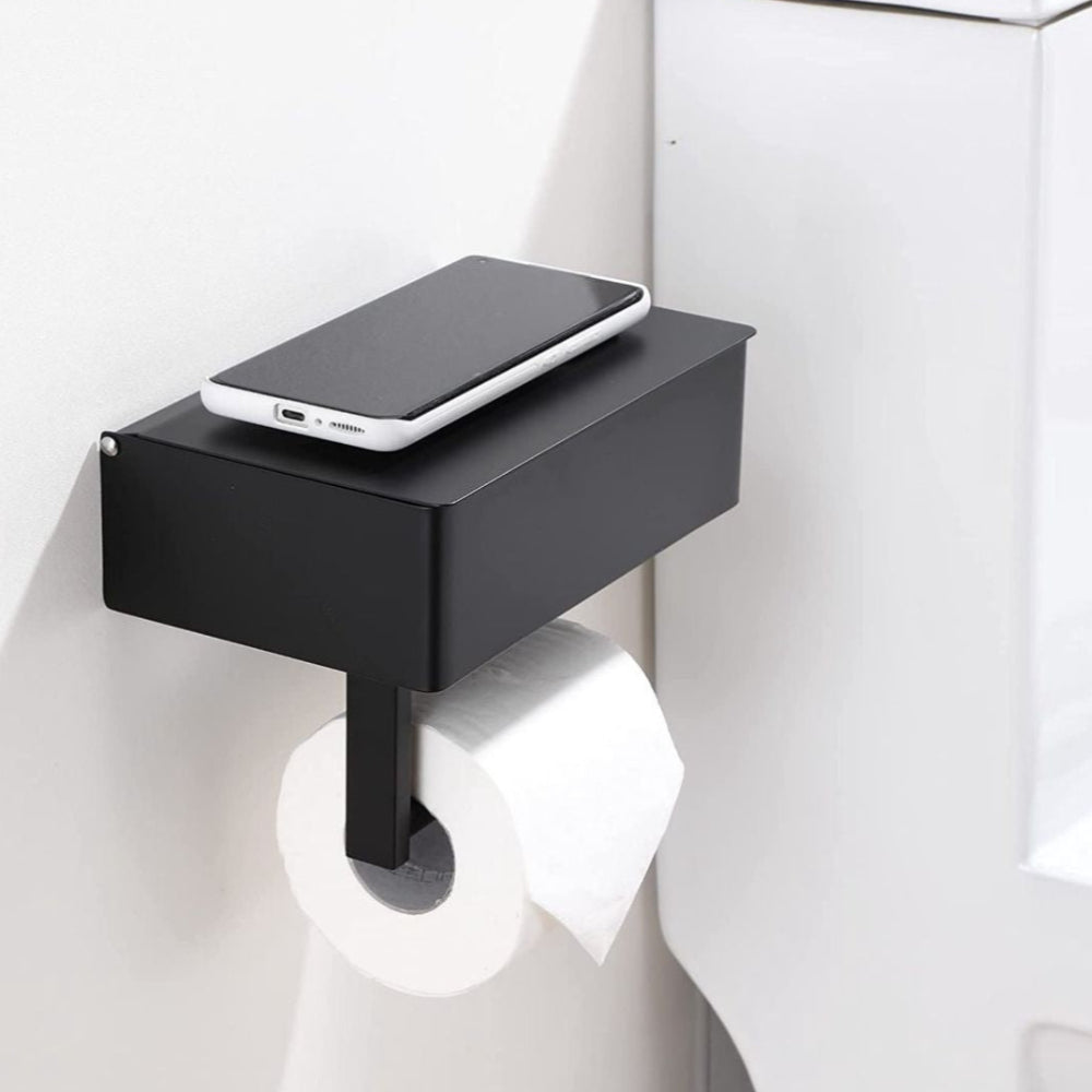 Toiletpapirholder i Rustfrit Stål med Opbevaringsplads Toiletrulleholder Tech Butik Default