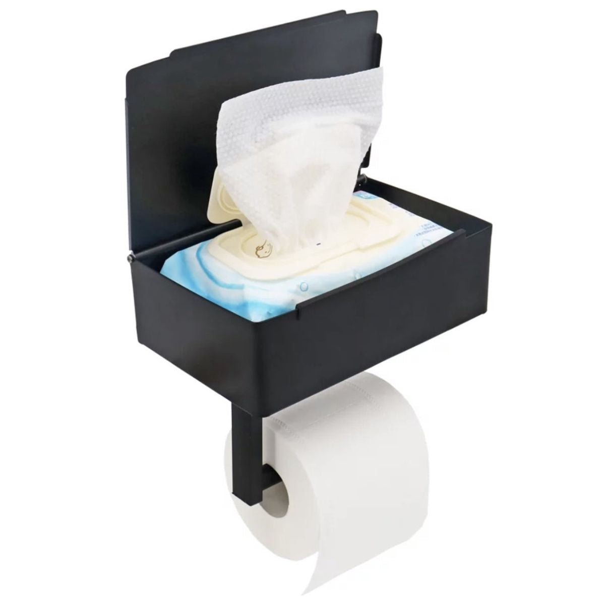 Toiletpapirholder i Rustfrit Stål med Opbevaringsplads Toiletrulleholder Tech Butik